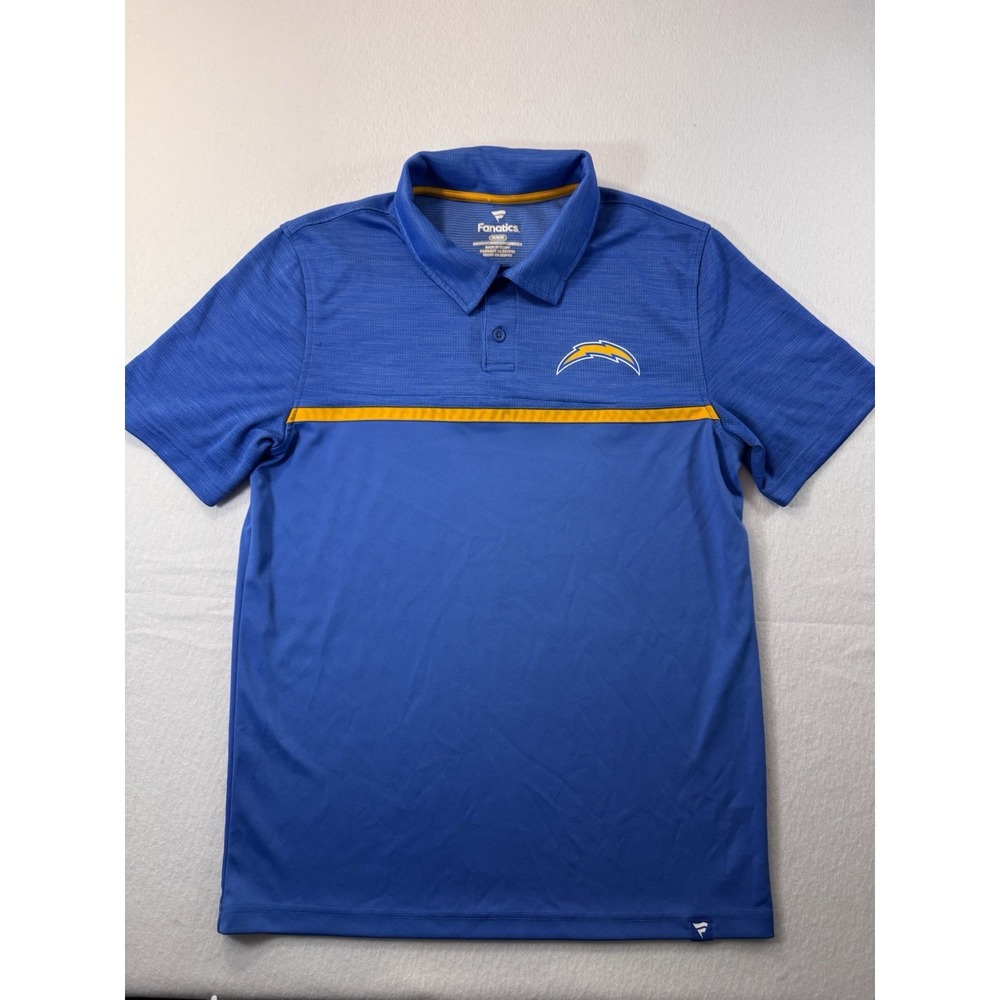 Fanatics Los Angeles Chargers Polo Mens Medium Blue Short Sleeve Beathable